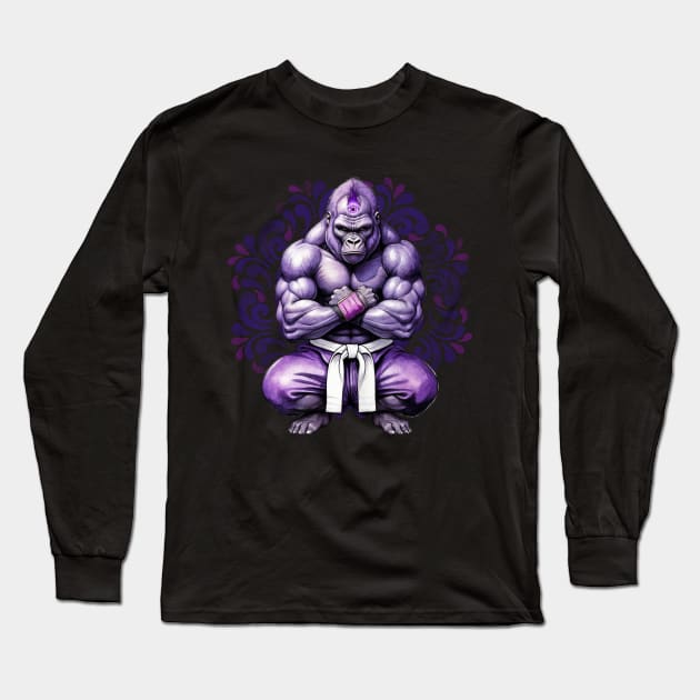 Third-Eye Gorilla Fighter Long Sleeve T-Shirt by Trip Tank